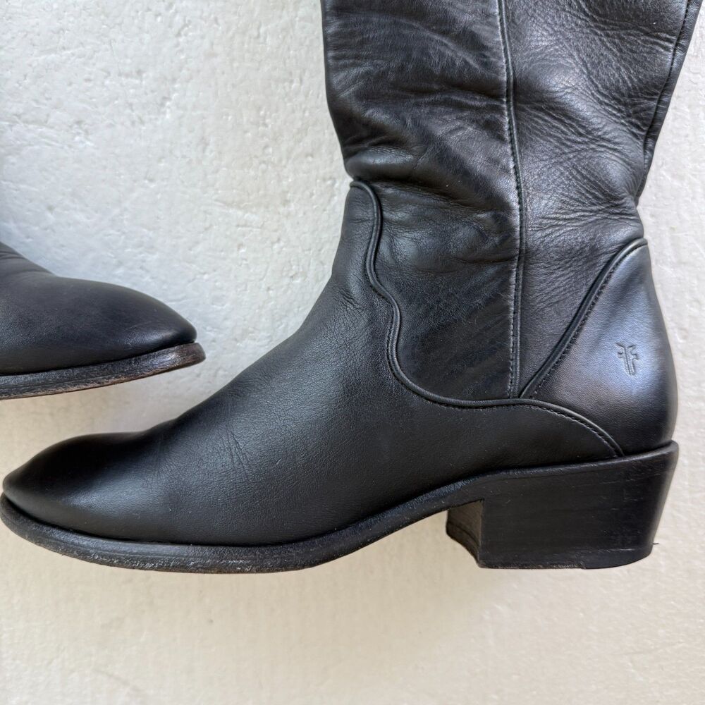 Size 8M - Frye Carson Piping Tall Black Leather  Women’s Boots - Picture 2 of 10
